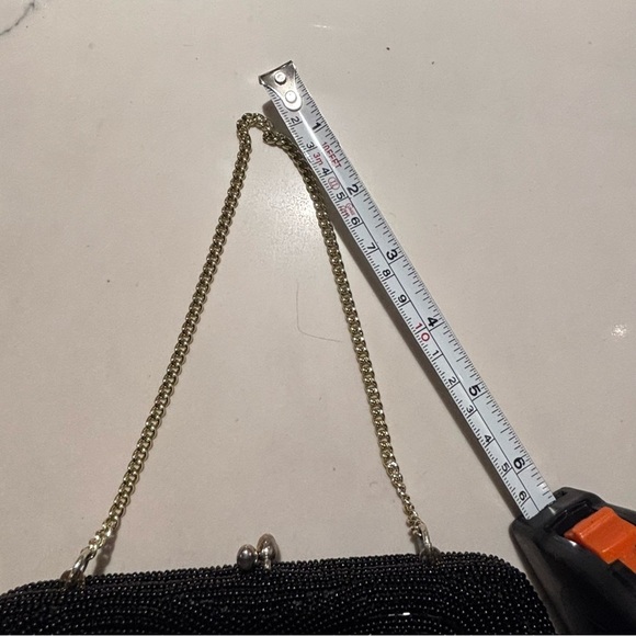 ARTEL MFG MONTREAL Elegant Black Beaded All Over Evening Mine Bag Clutch Chain - Picture 4 of 9